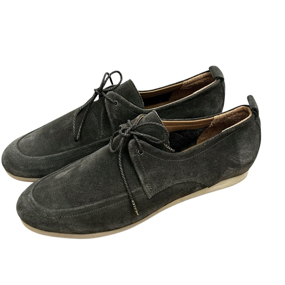 CENTRO Gray Suede Womens Oxford SHOES 38 7.5 Preppy Academia Office Bringheli